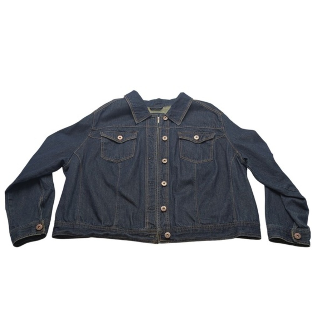 Mossimo SupplyCo Denim Trucker Jacket Womens 4 Dark Wash Blue Cotton Button
